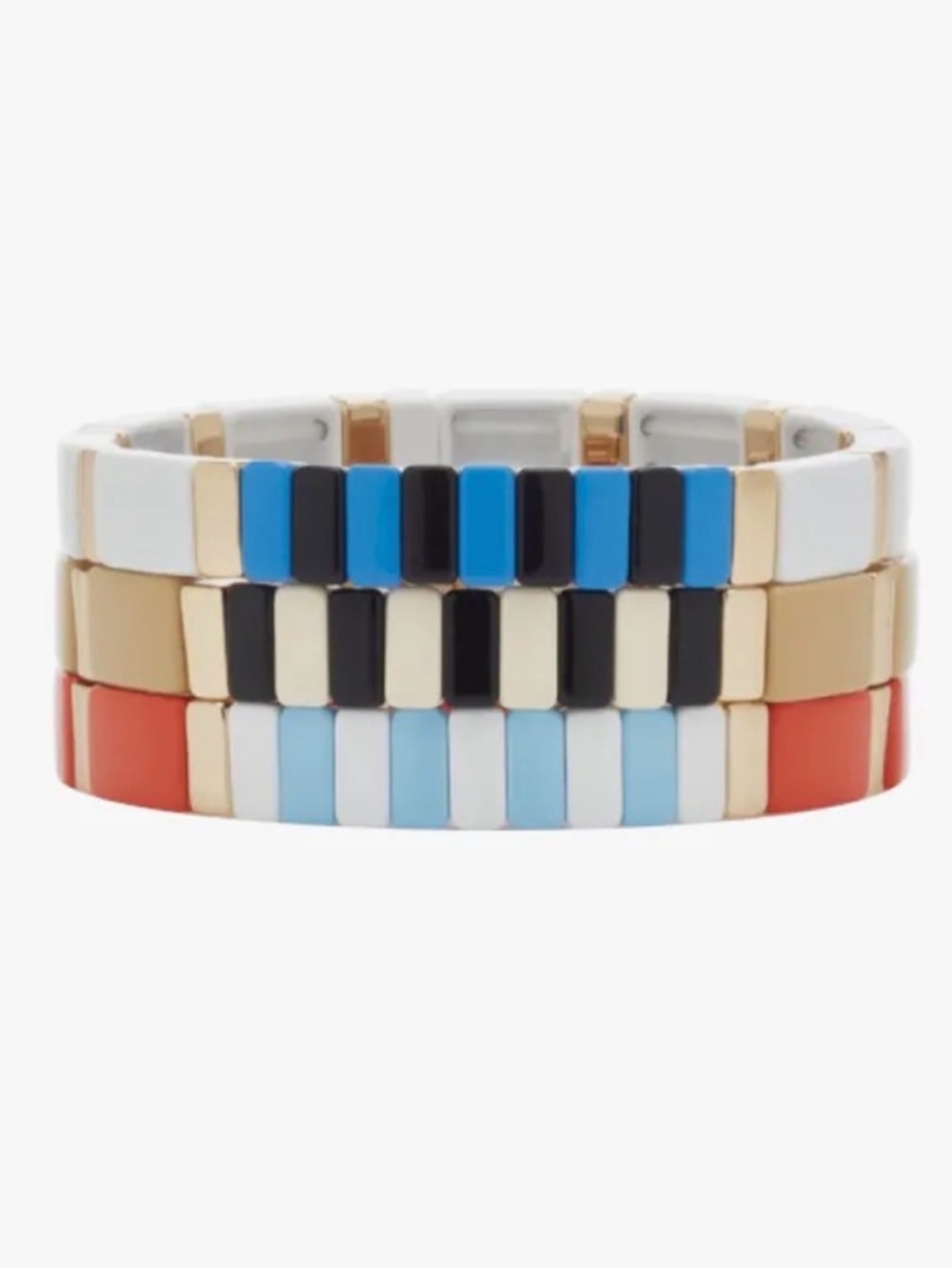 Roxanne Assoulin set-of-three stadium gold-tone and enamel bracelets